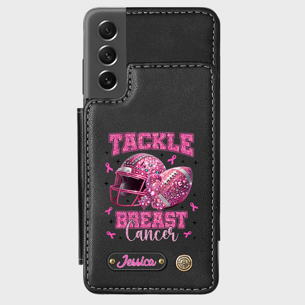 Pink Out - Personalized Football Wallet Phone Case