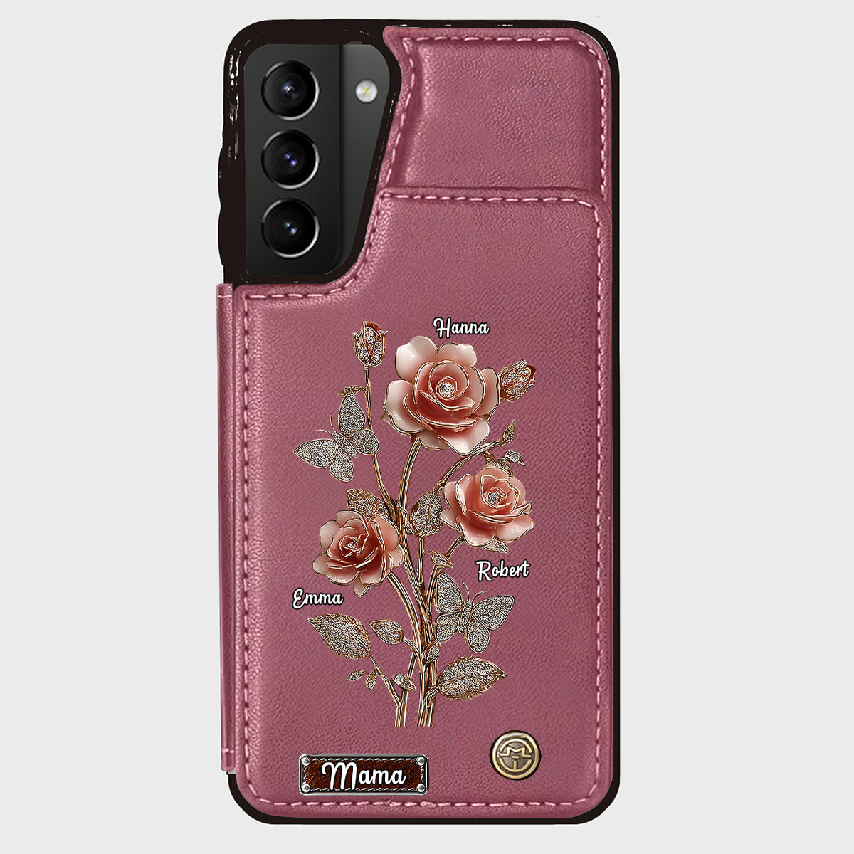 Mother And Roses - Personalized Mother Wallet Phone Case