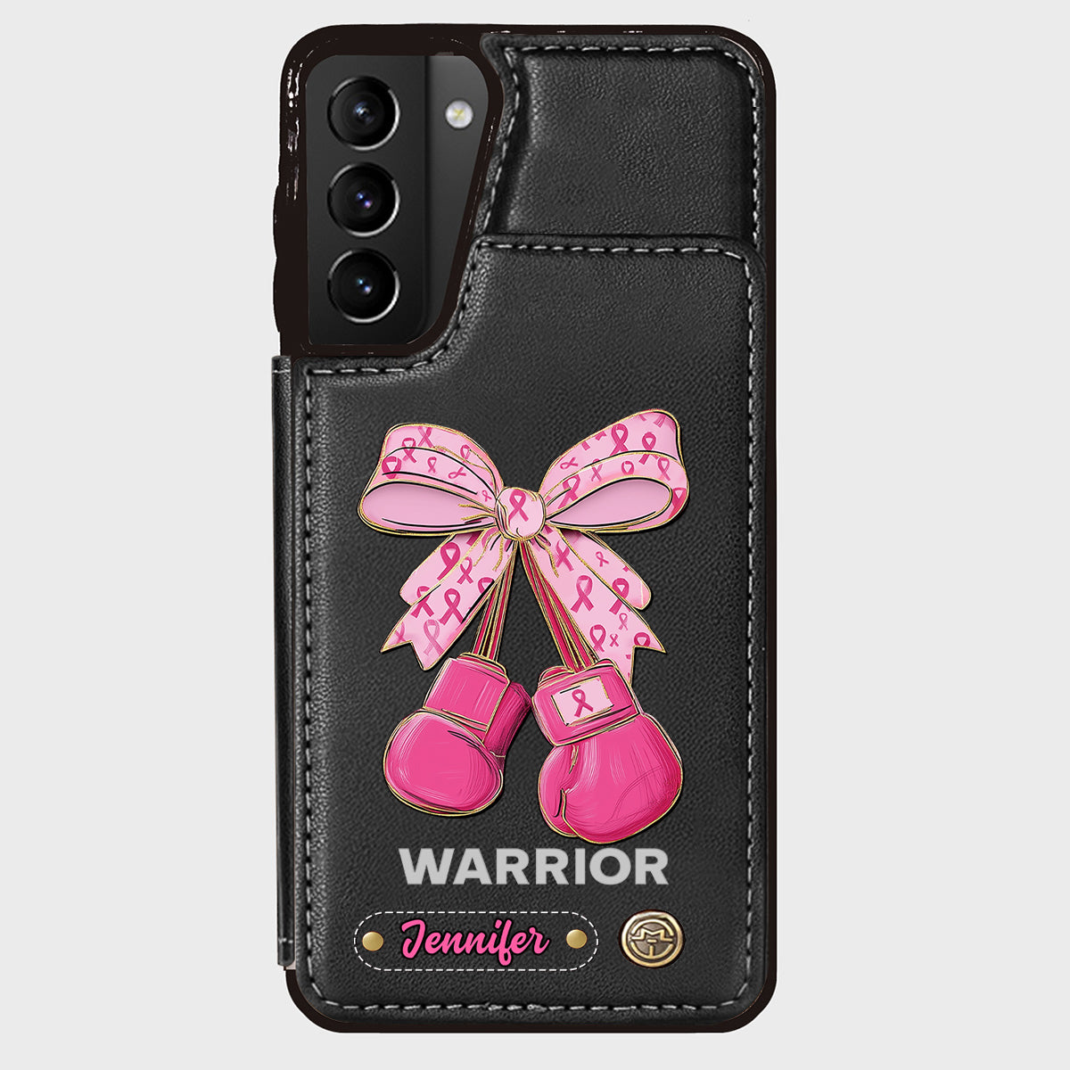 Warrior - Personalized Breast Cancer Awareness Wallet Phone Case