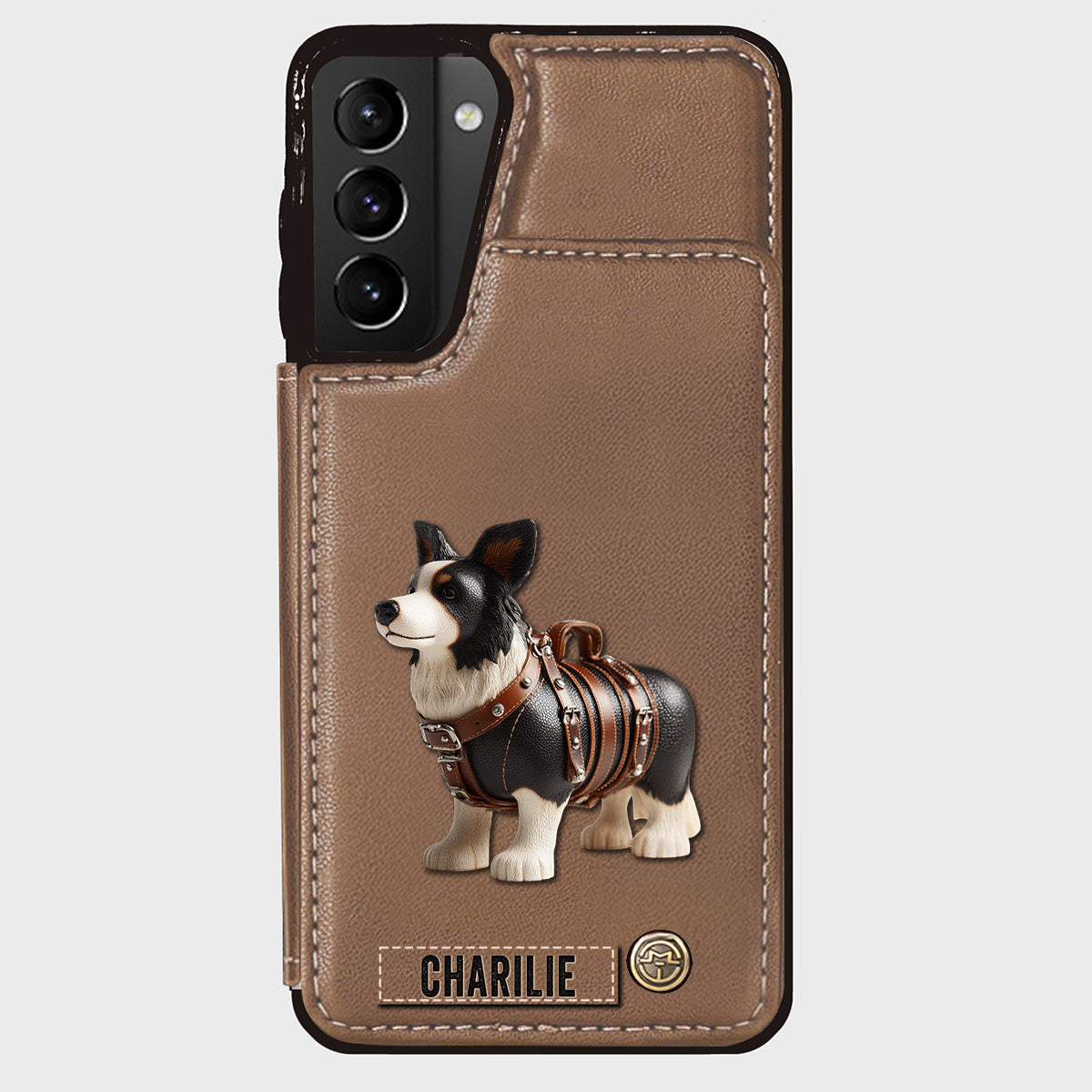 Cute Border Collie - Personalized Dog Wallet Phone Case