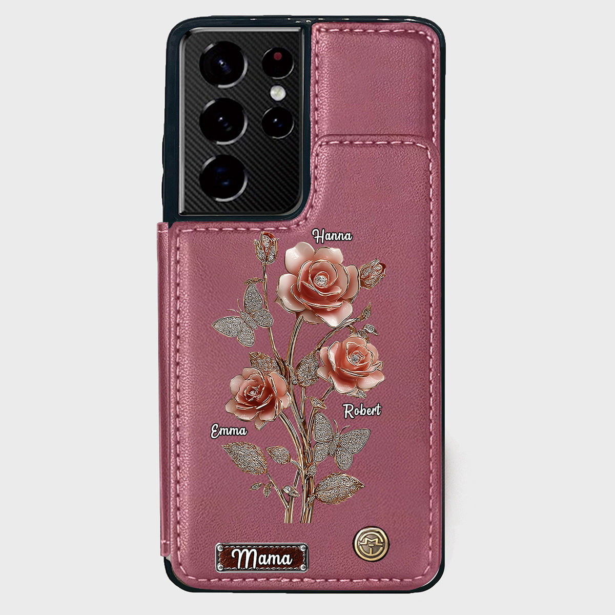 Mother And Roses - Personalized Mother Wallet Phone Case