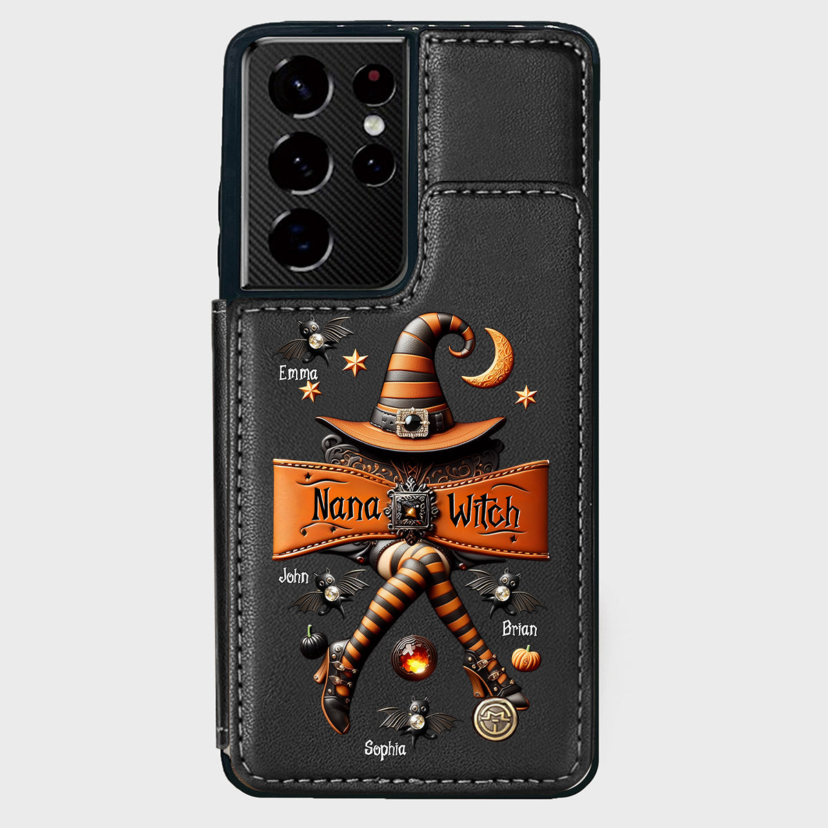 Halloween Gift For Grandma, Mama Witch - Personalized Mother Wallet Phone Case