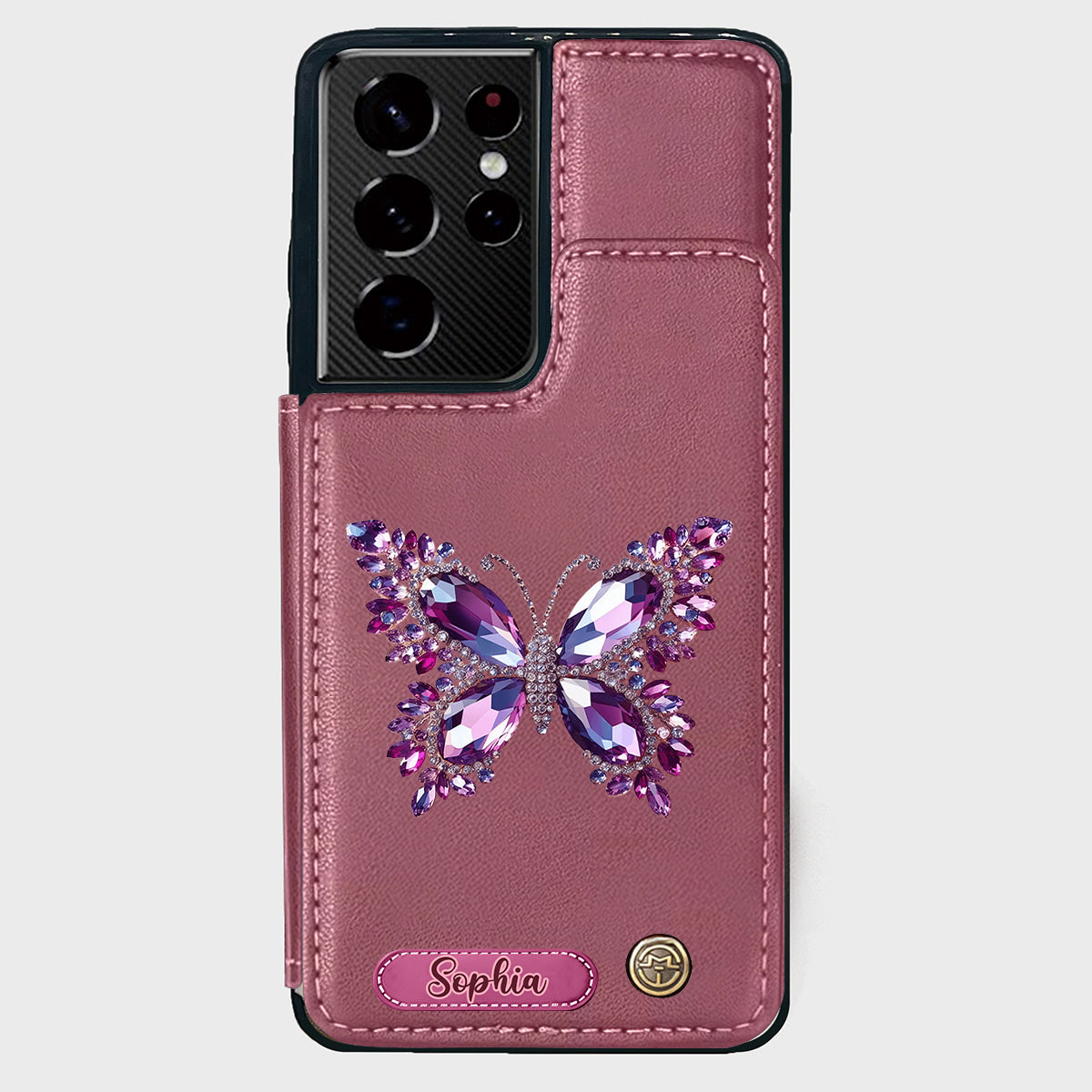 Beautiful Butterfly - Personalized Butterfly Wallet Phone Case