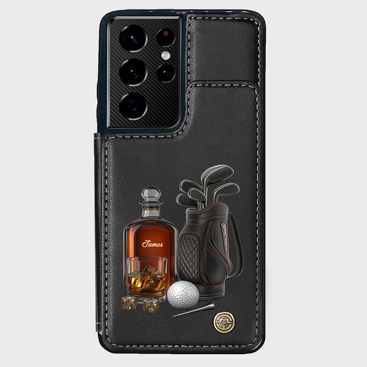 Whiskey & Golf - Personalized Golf Wallet Phone Case