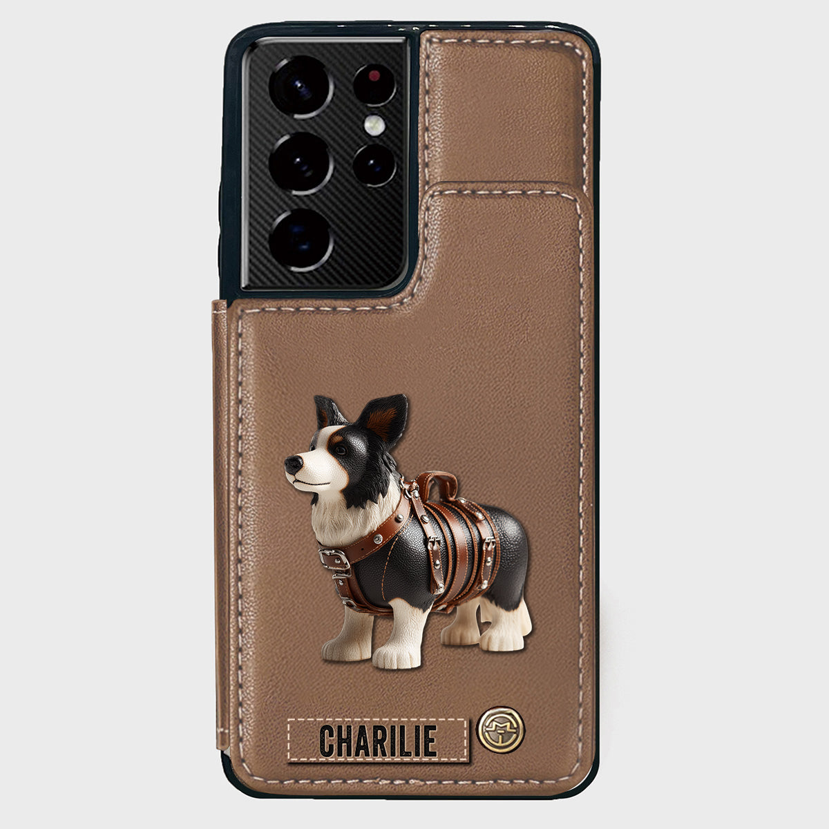 Cute Border Collie - Personalized Dog Wallet Phone Case