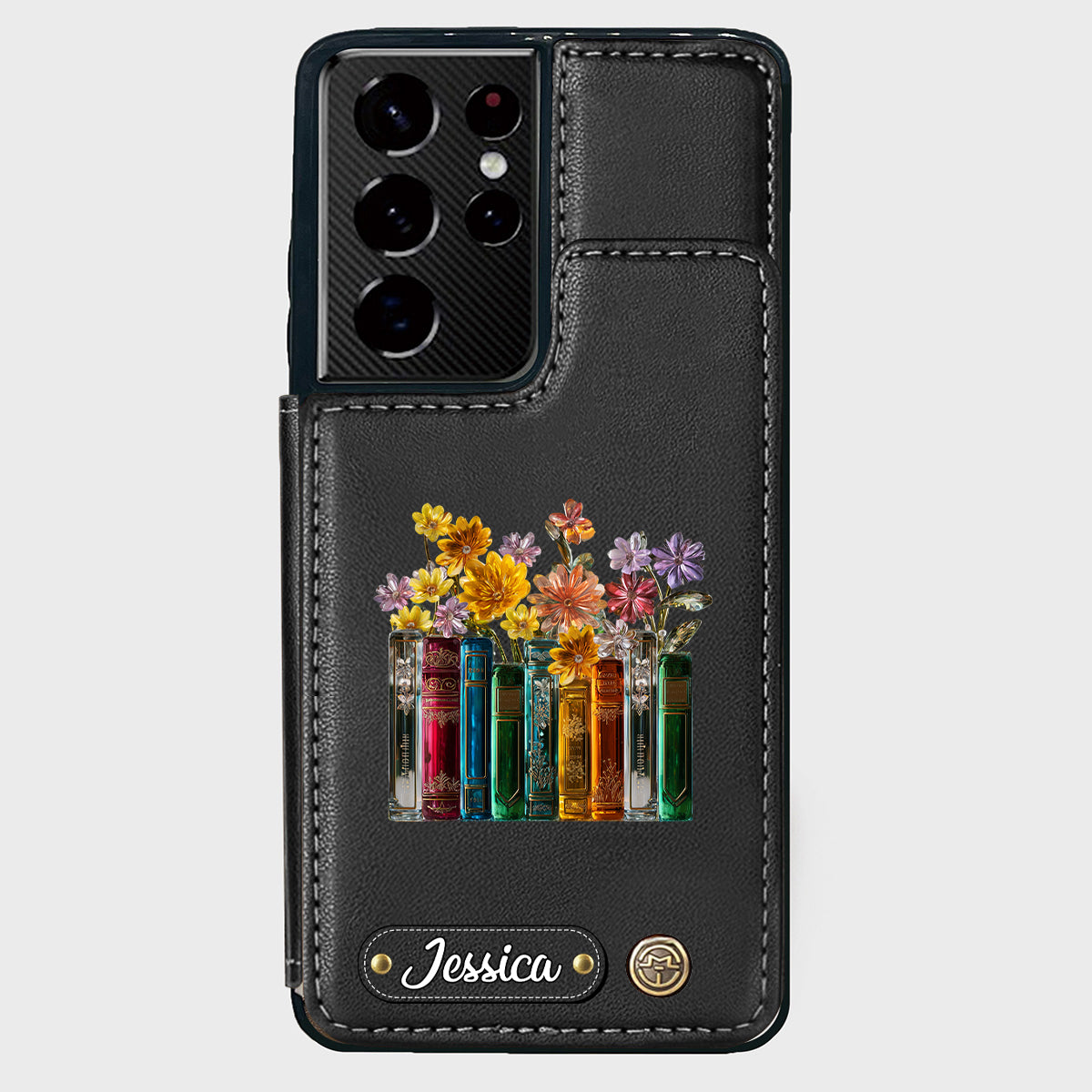 Books And Flowers - Personalized Book Wallet Phone Case