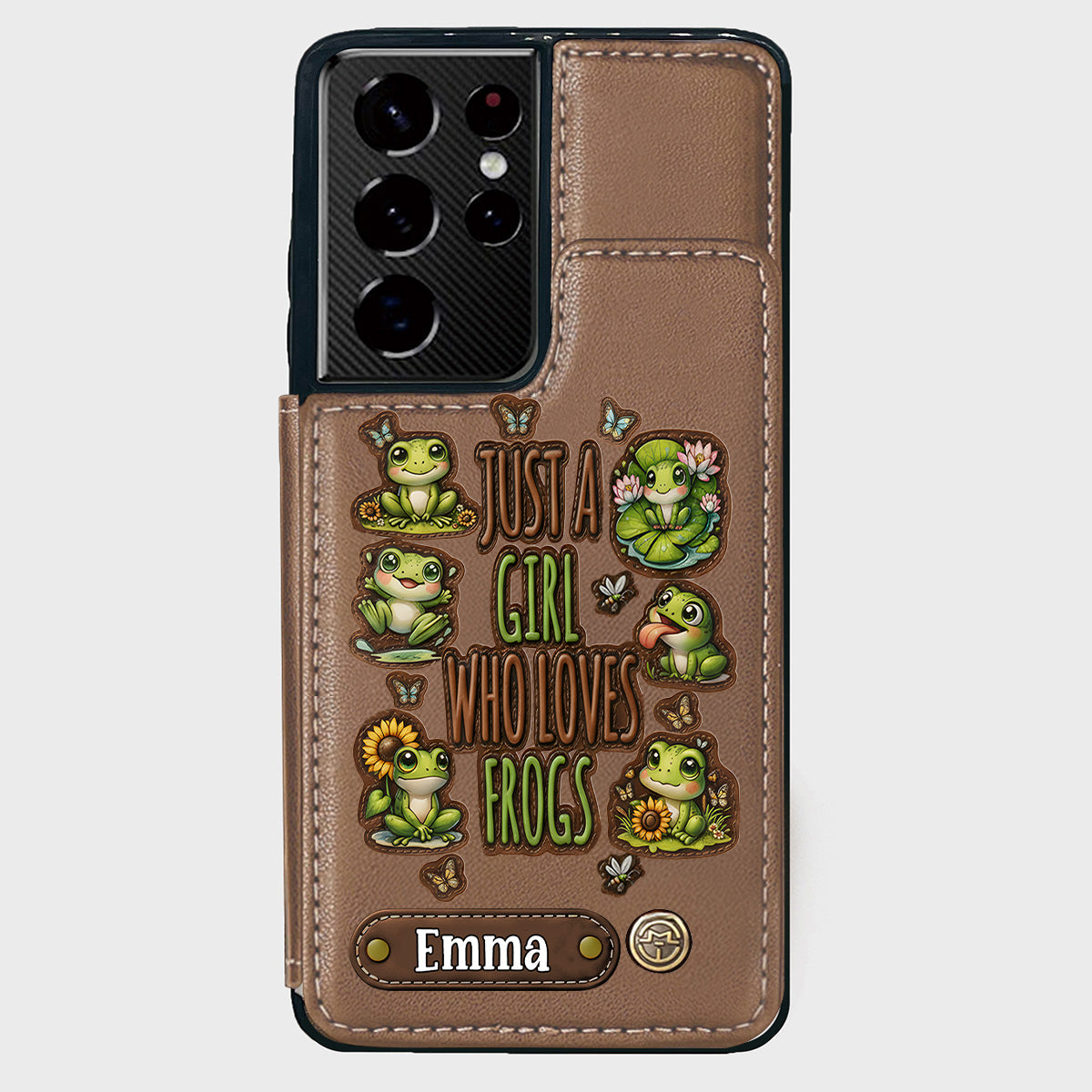 Just A Girl Who Loves Frogs - Personalized Frog Wallet Phone Case