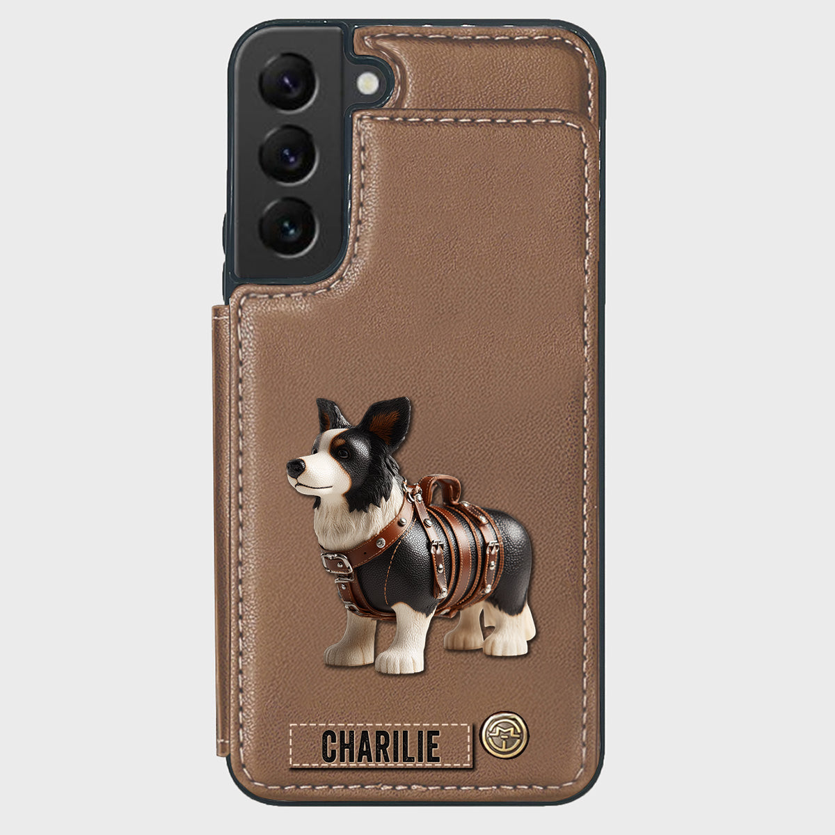 Cute Border Collie - Personalized Dog Wallet Phone Case