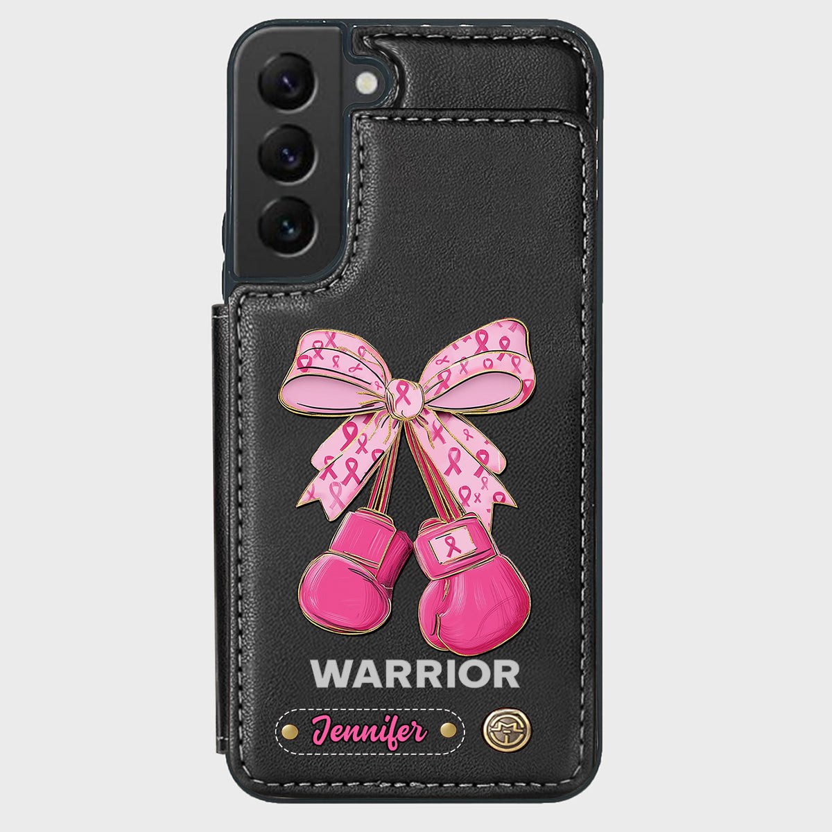 Warrior - Personalized Breast Cancer Awareness Wallet Phone Case