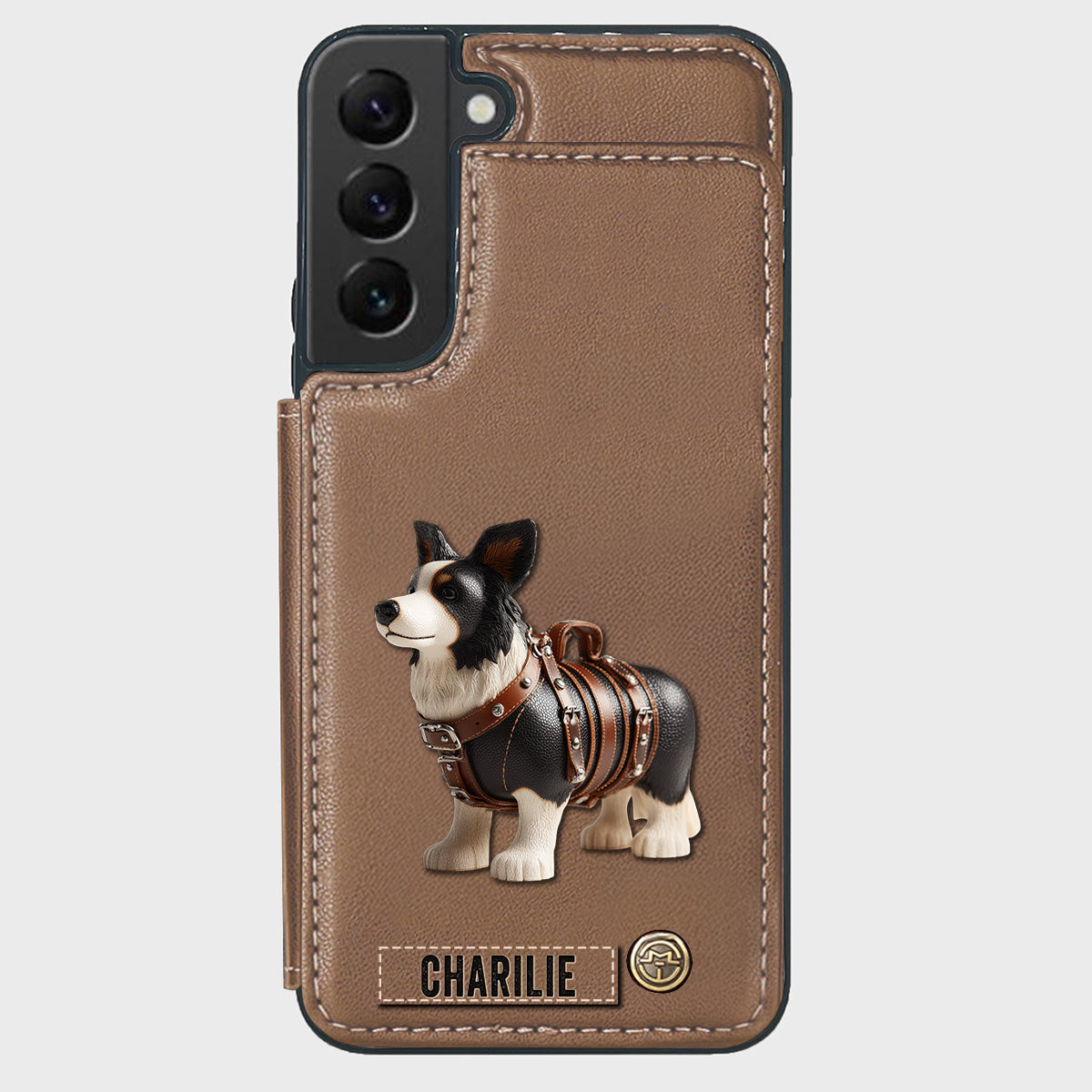 Cute Border Collie - Personalized Dog Wallet Phone Case