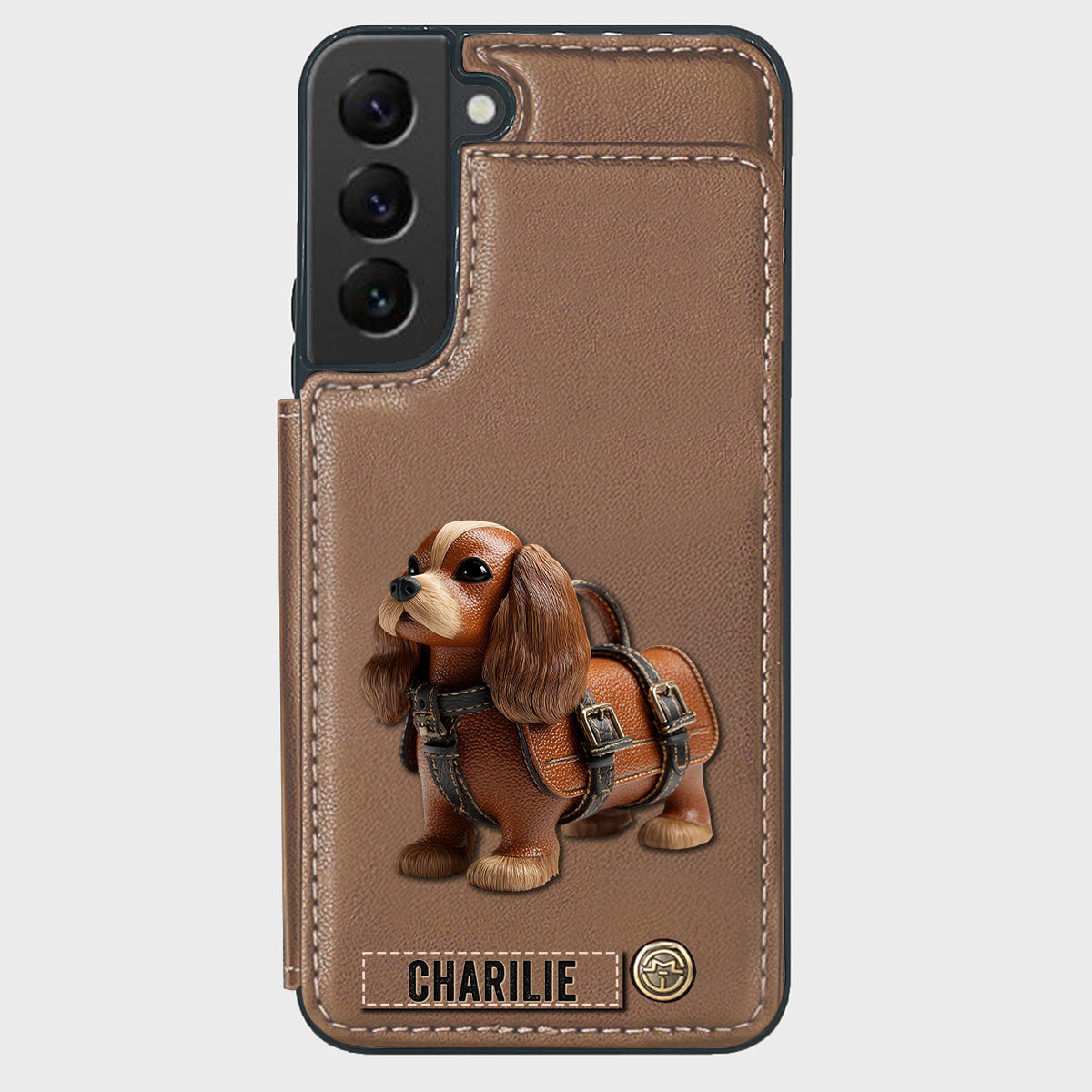 Cute Cavalier King Charles Spaniel - Personalized Dog Wallet Phone Case
