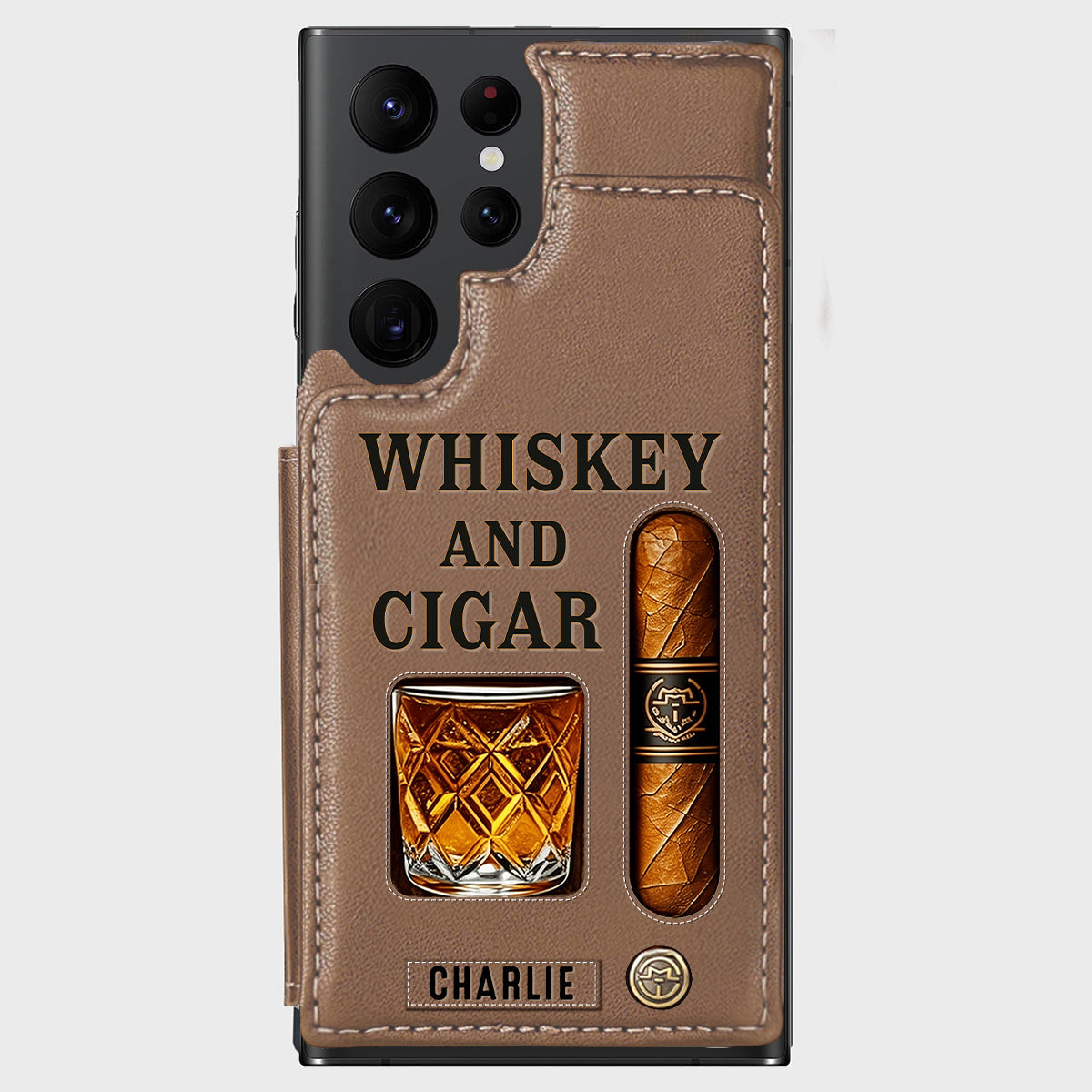 Whiskey & Cigar - Personalized Whisky Wallet Phone Case