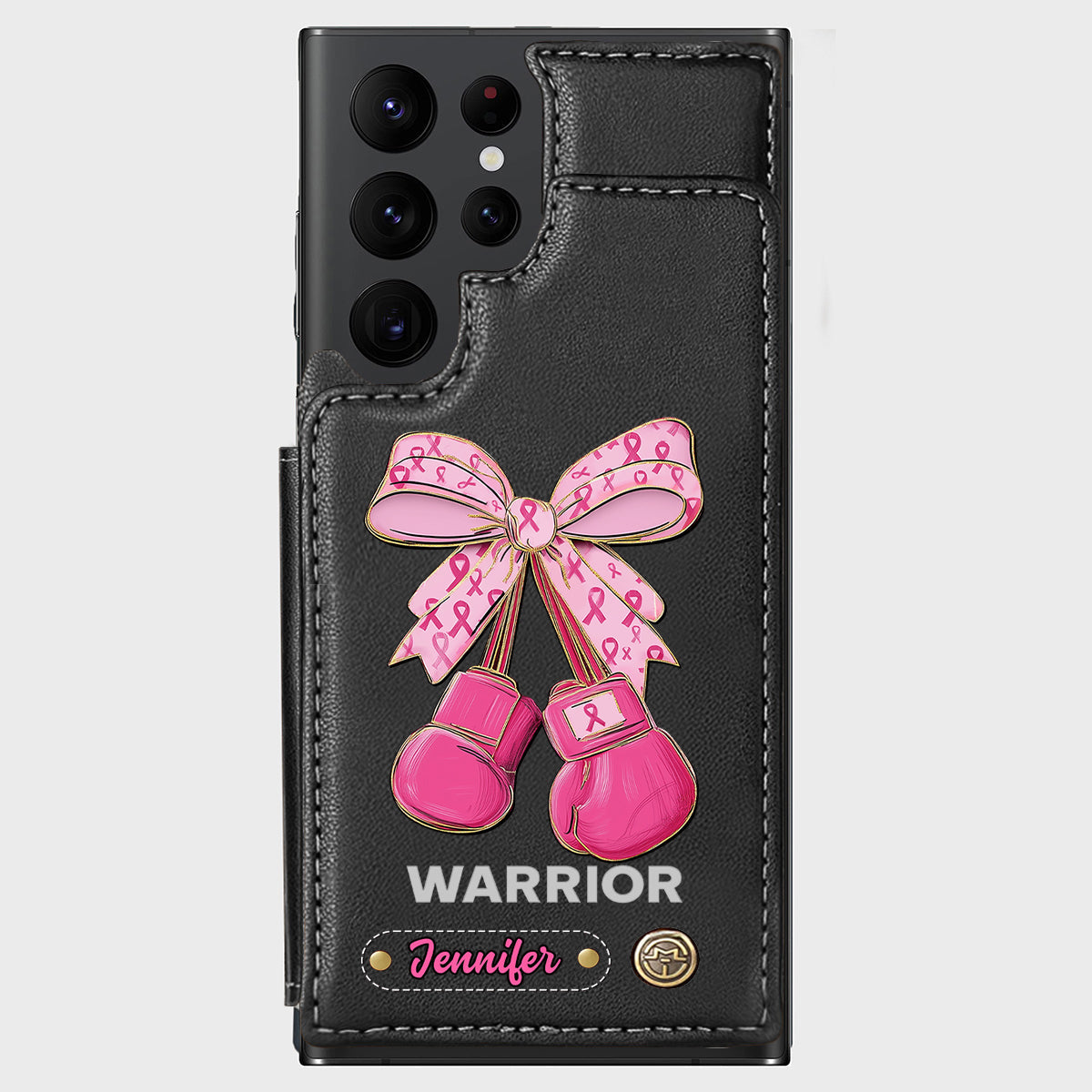 Warrior - Personalized Breast Cancer Awareness Wallet Phone Case