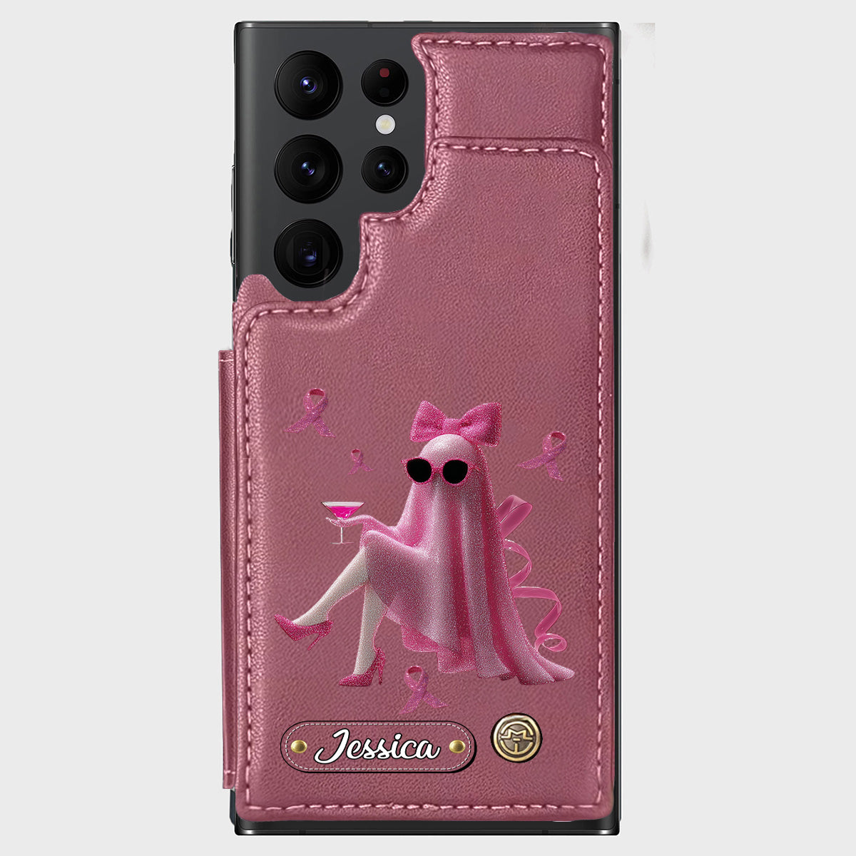 Pink Out - Personalized Breast Cancer Awareness Wallet Phone Case
