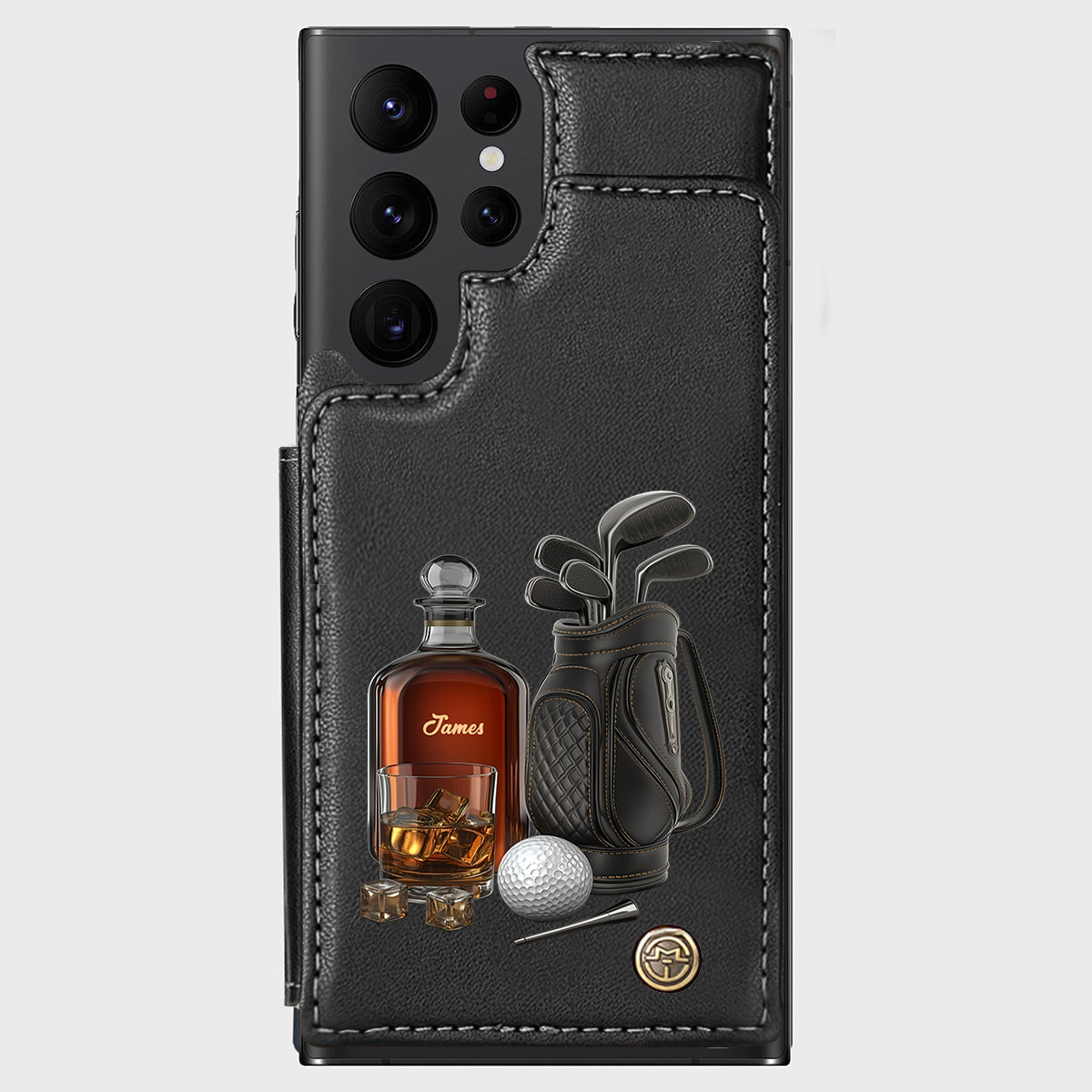 Whiskey & Golf - Personalized Golf Wallet Phone Case