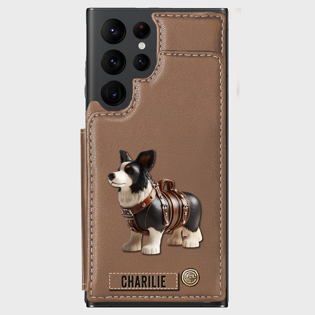 Cute Border Collie - Personalized Dog Wallet Phone Case