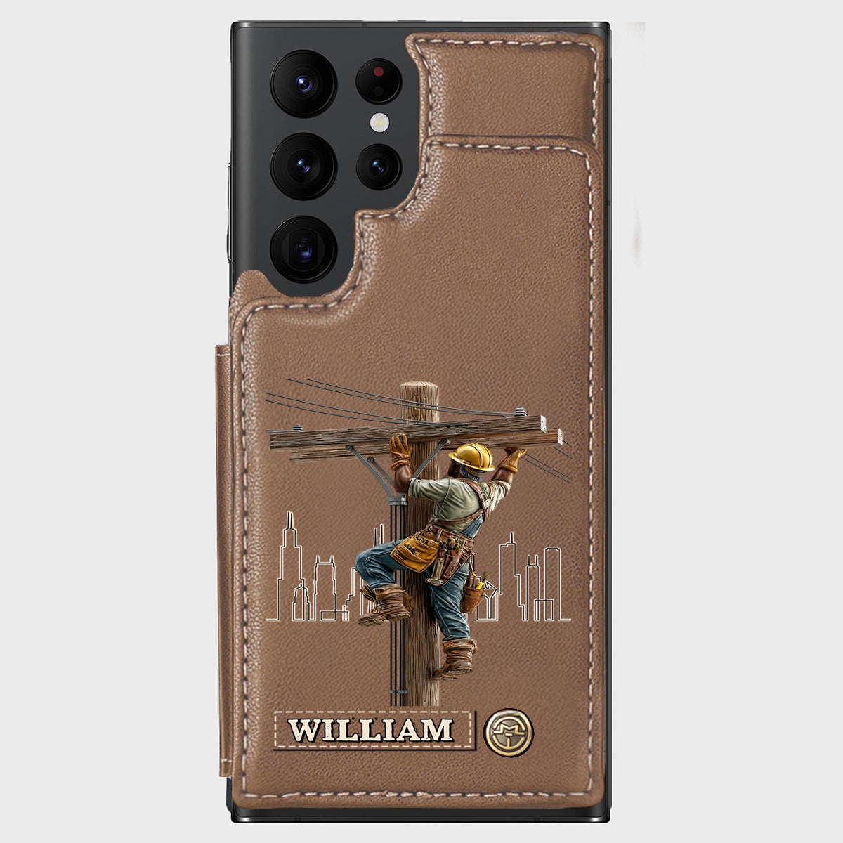 Strength Of The Line - Personalized Lineman Wallet Phone Case