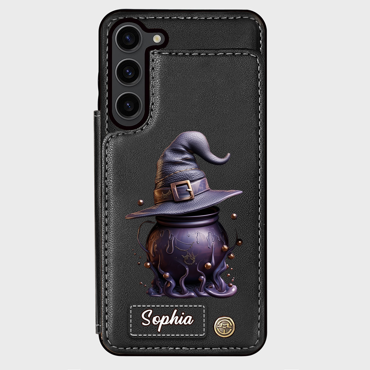 Magical Hat And Cauldron - Personalized Witch Wallet Phone Case