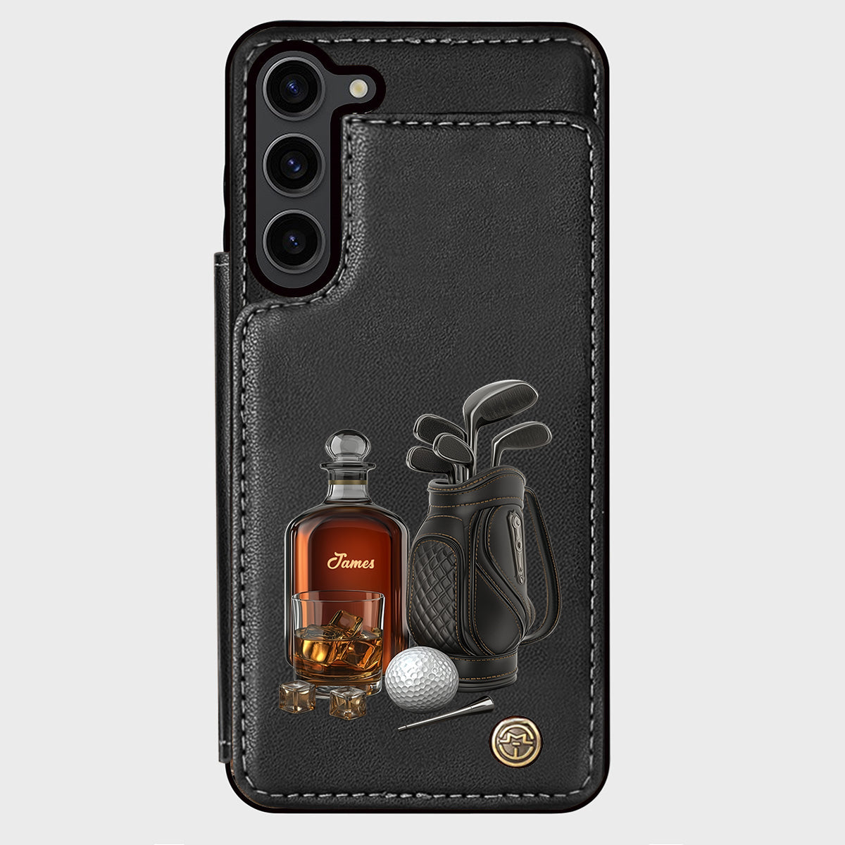 Whiskey & Golf - Personalized Golf Wallet Phone Case