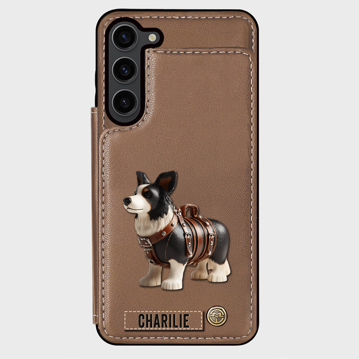 Cute Border Collie - Personalized Dog Wallet Phone Case