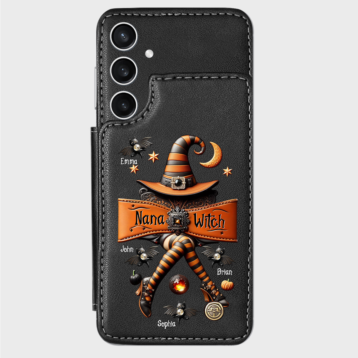 Halloween Gift For Grandma, Mama Witch - Personalized Mother Wallet Phone Case