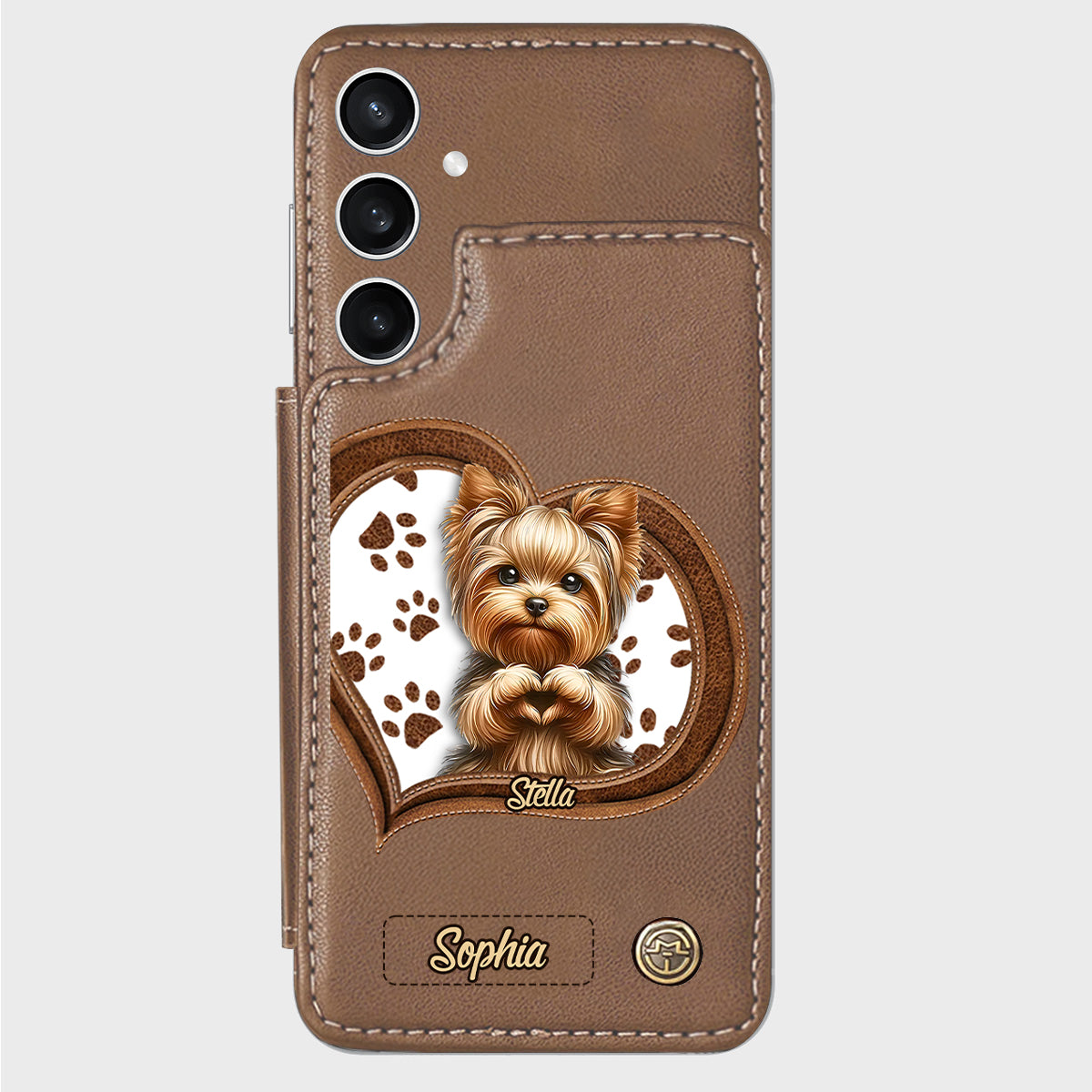 Puppy/ Kitty Makes Heart Hands - Personalized Dog Wallet Phone Case