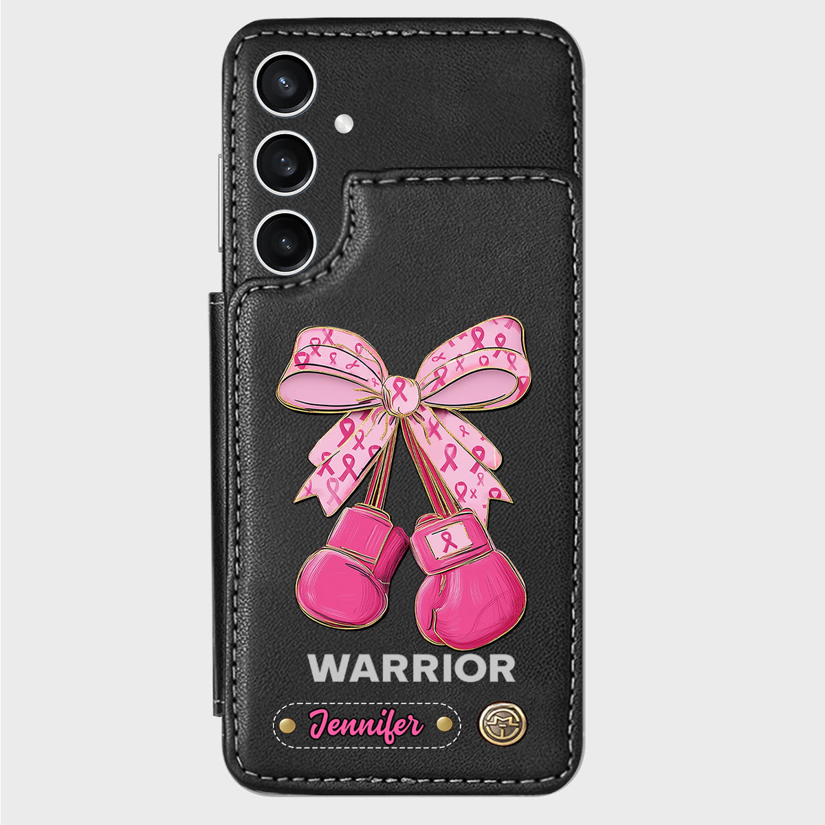 Warrior - Personalized Breast Cancer Awareness Wallet Phone Case