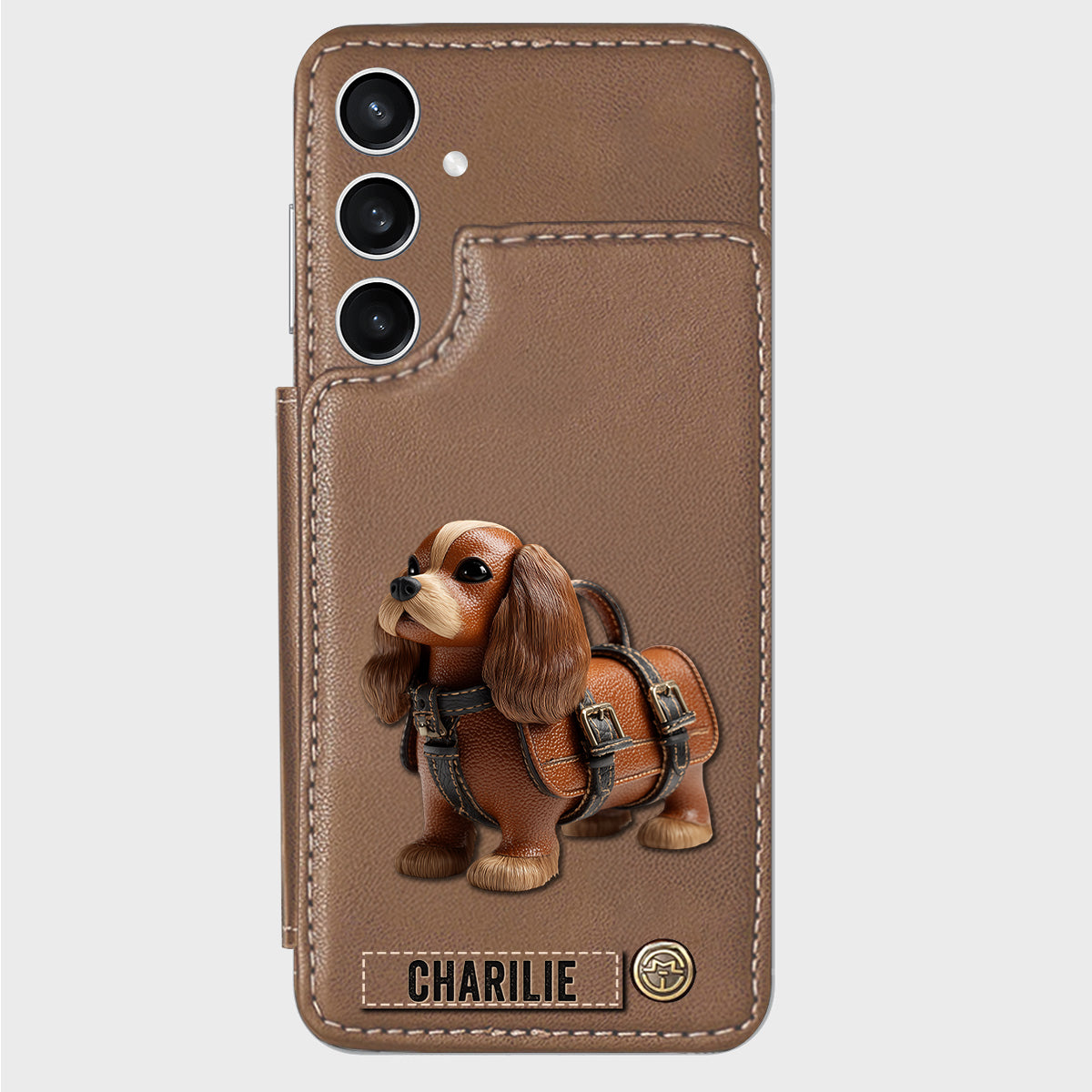 Cute Cavalier King Charles Spaniel - Personalized Dog Wallet Phone Case