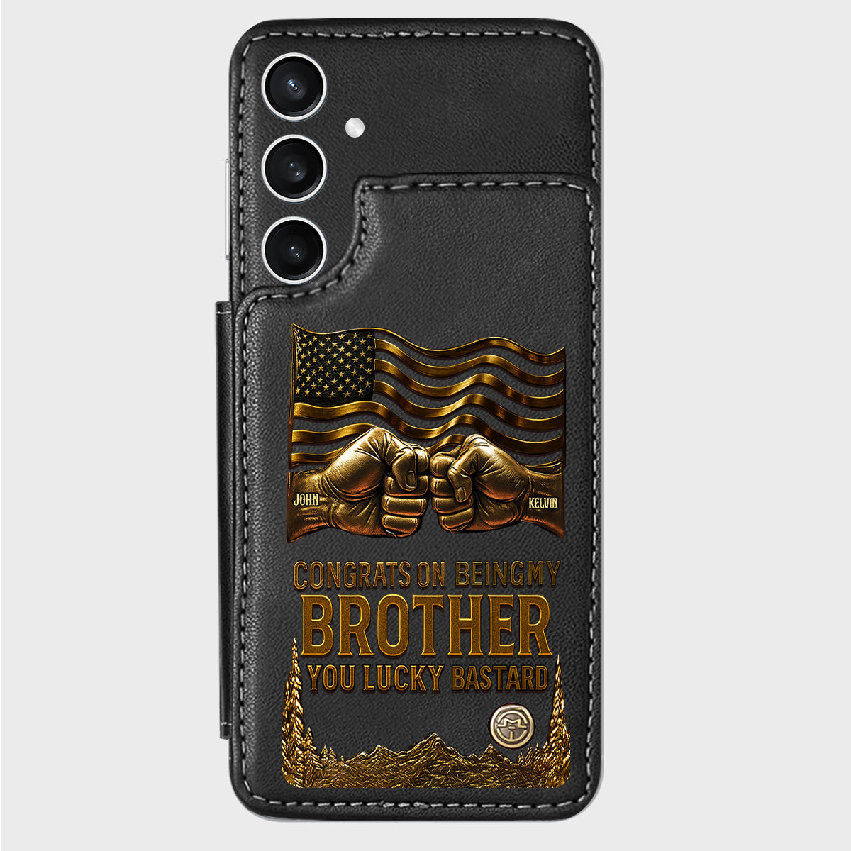 Congrat On Being My Brother - Personalized Sibling Wallet Phone Case