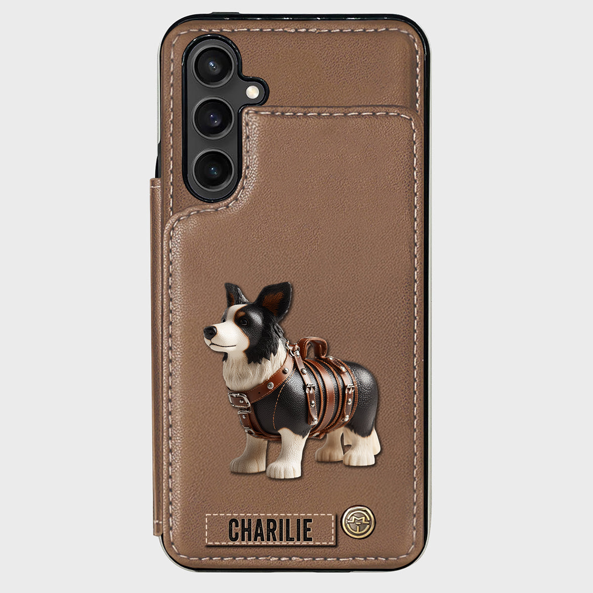 Cute Border Collie - Personalized Dog Wallet Phone Case