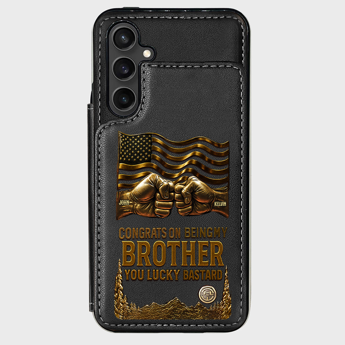 Congrat On Being My Brother - Personalized Sibling Wallet Phone Case