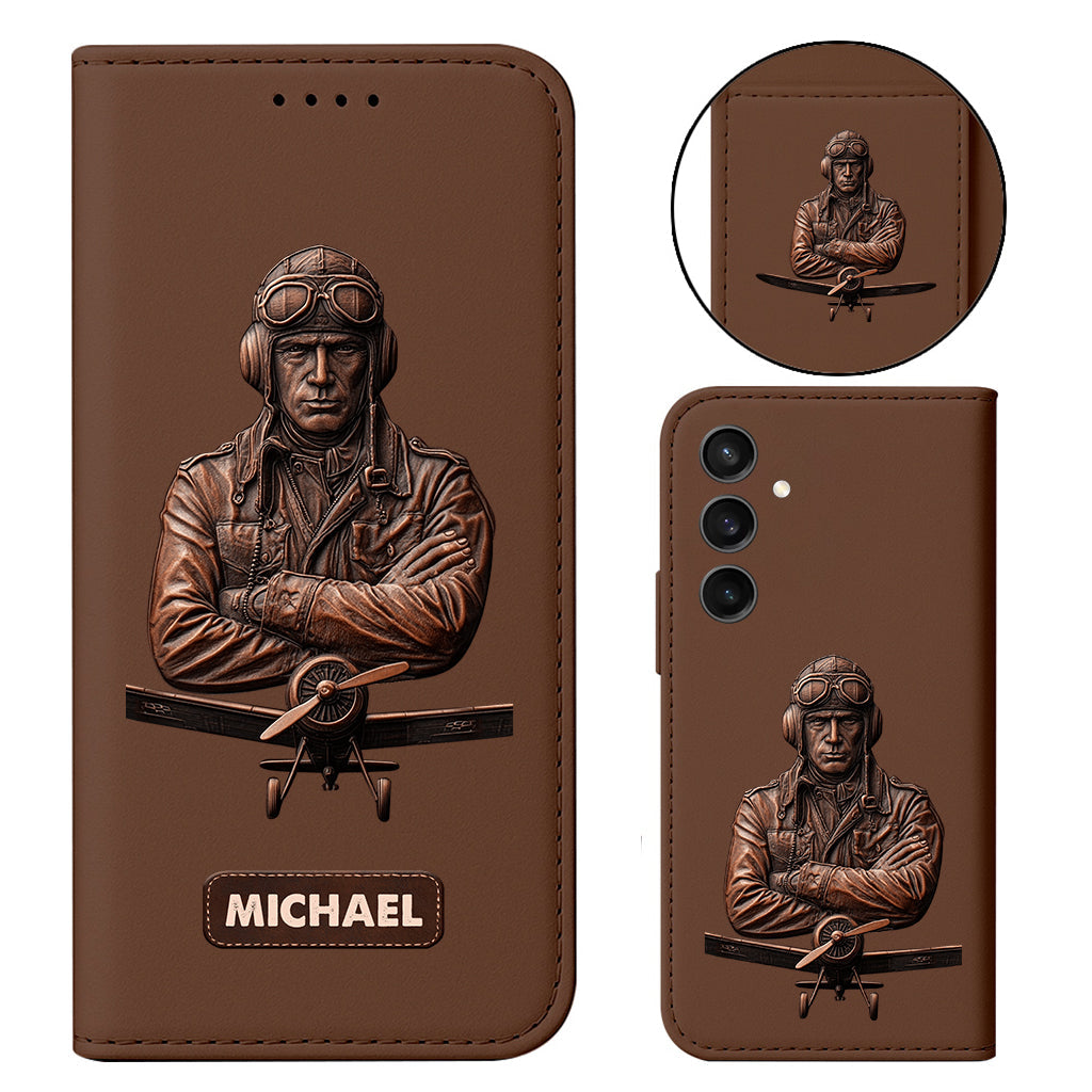 The Sky Is Not The Limit - Personalized Pilot Wallet Phone Case With Strap