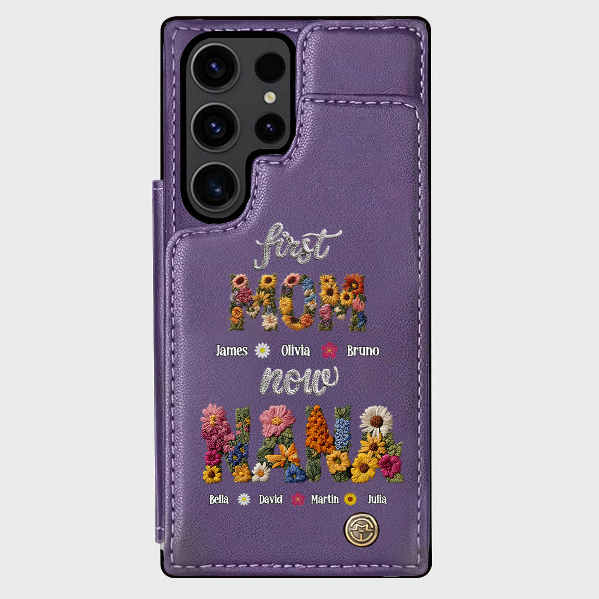 First Mom Now Grandma - Personalized Grandma Wallet Phone Case