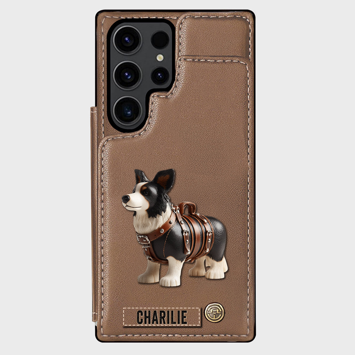 Cute Border Collie - Personalized Dog Wallet Phone Case