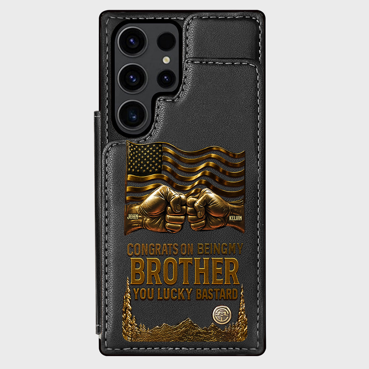 Congrat On Being My Brother - Personalized Sibling Wallet Phone Case