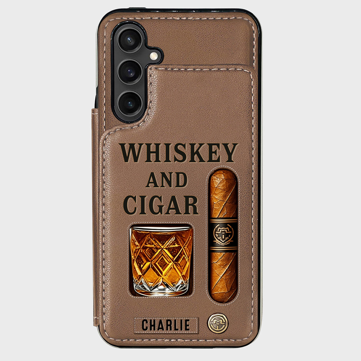 Whiskey & Cigar - Personalized Whisky Wallet Phone Case