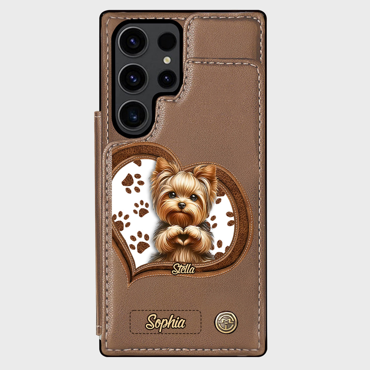Puppy/ Kitty Makes Heart Hands - Personalized Dog Wallet Phone Case