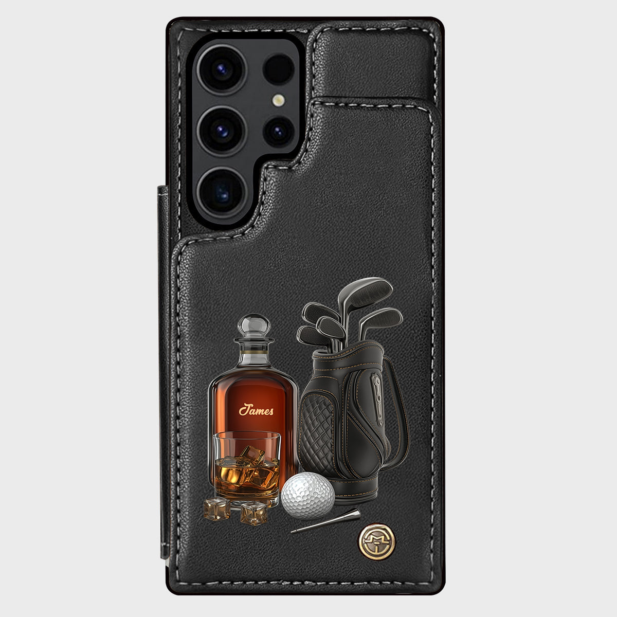 Whiskey & Golf - Personalized Golf Wallet Phone Case