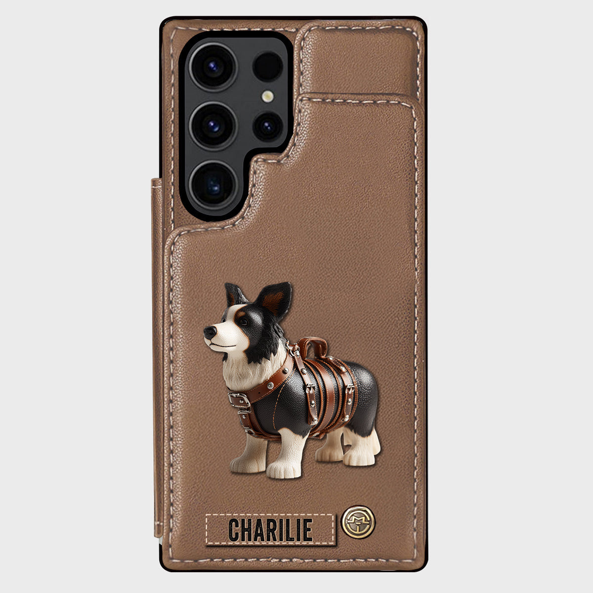 Cute Border Collie - Personalized Dog Wallet Phone Case
