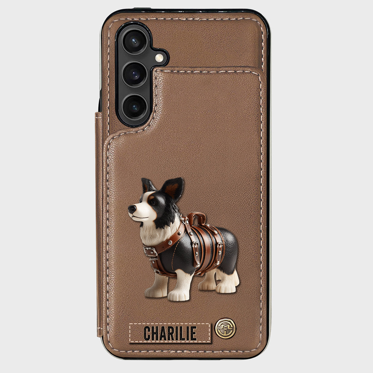 Cute Border Collie - Personalized Dog Wallet Phone Case