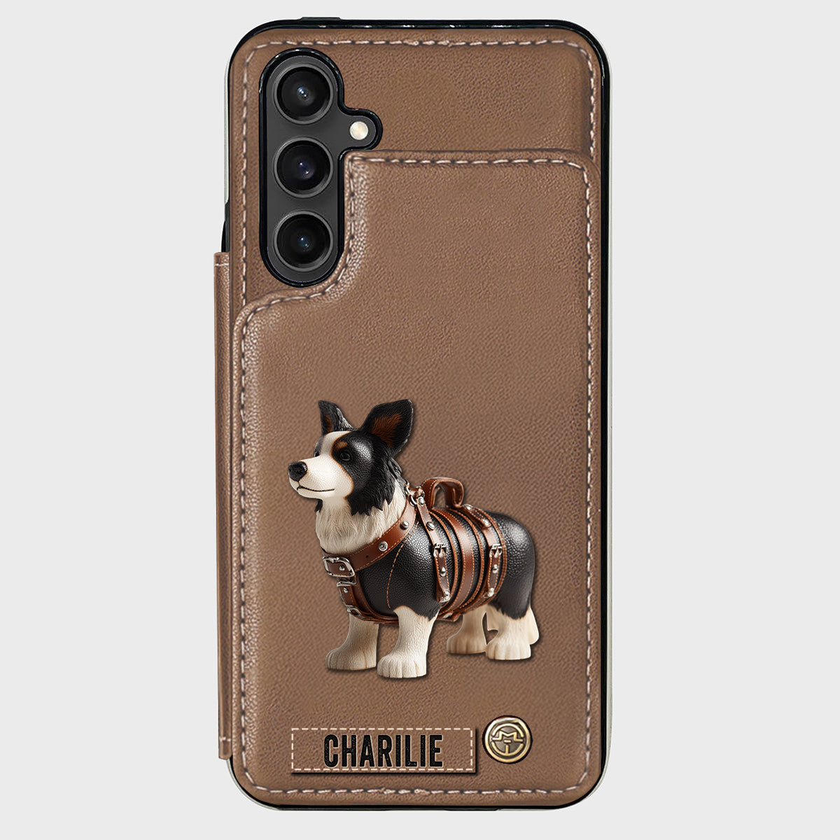 Cute Border Collie - Personalized Dog Wallet Phone Case