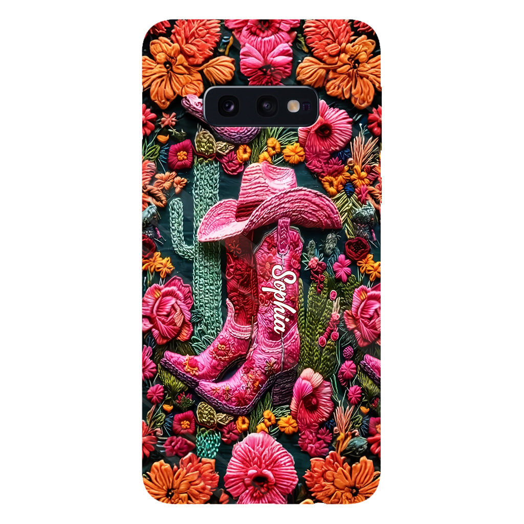Pink Cowgirl - Personalized Country Girl Full Print Phone Case
