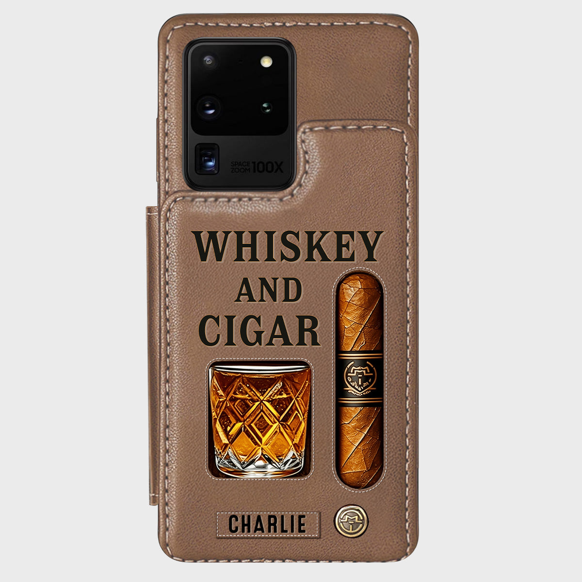 Whiskey & Cigar - Personalized Whisky Wallet Phone Case