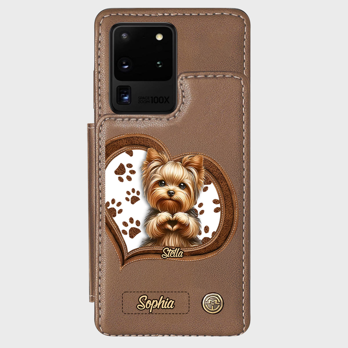 Puppy/ Kitty Makes Heart Hands - Personalized Dog Wallet Phone Case