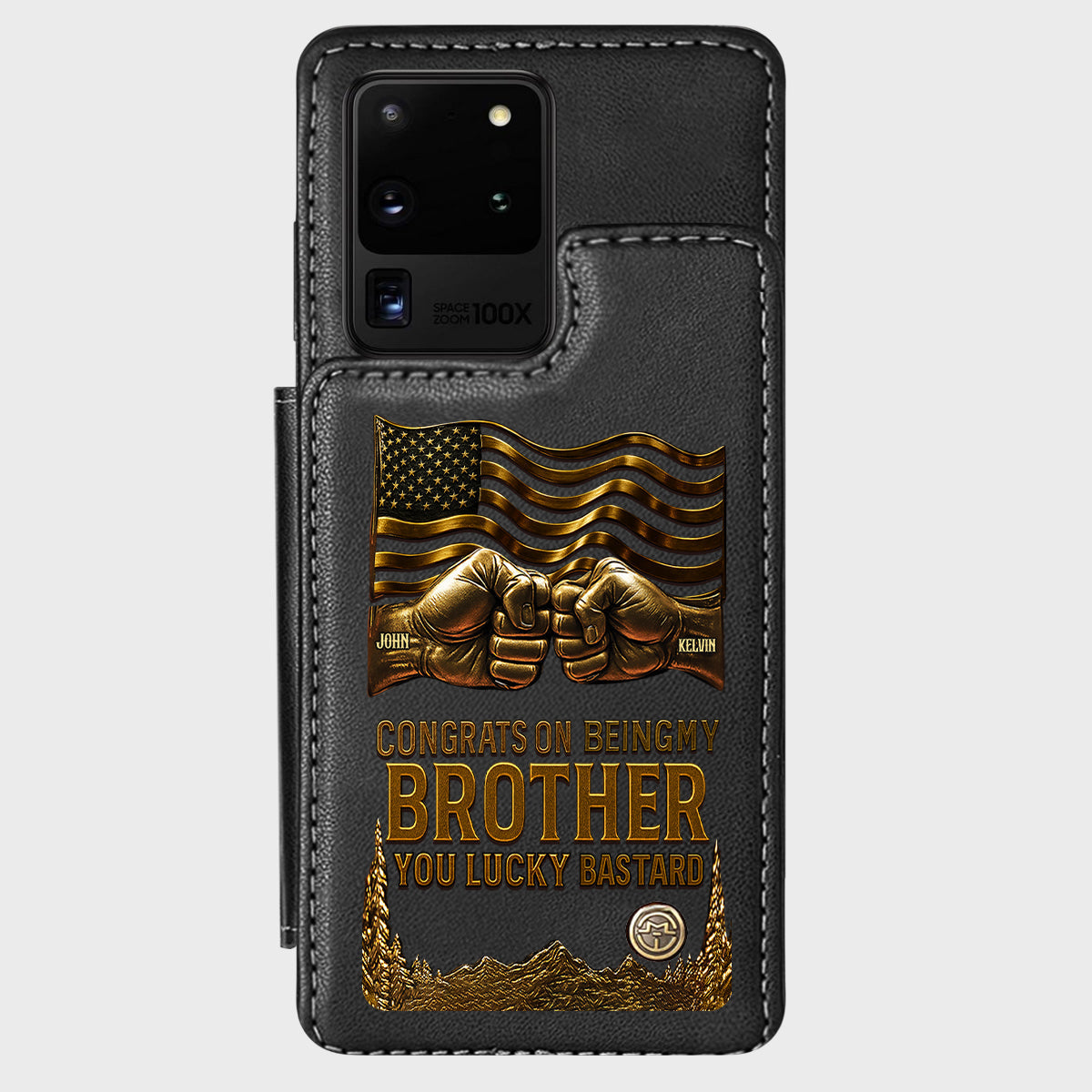 Congrat On Being My Brother - Personalized Sibling Wallet Phone Case