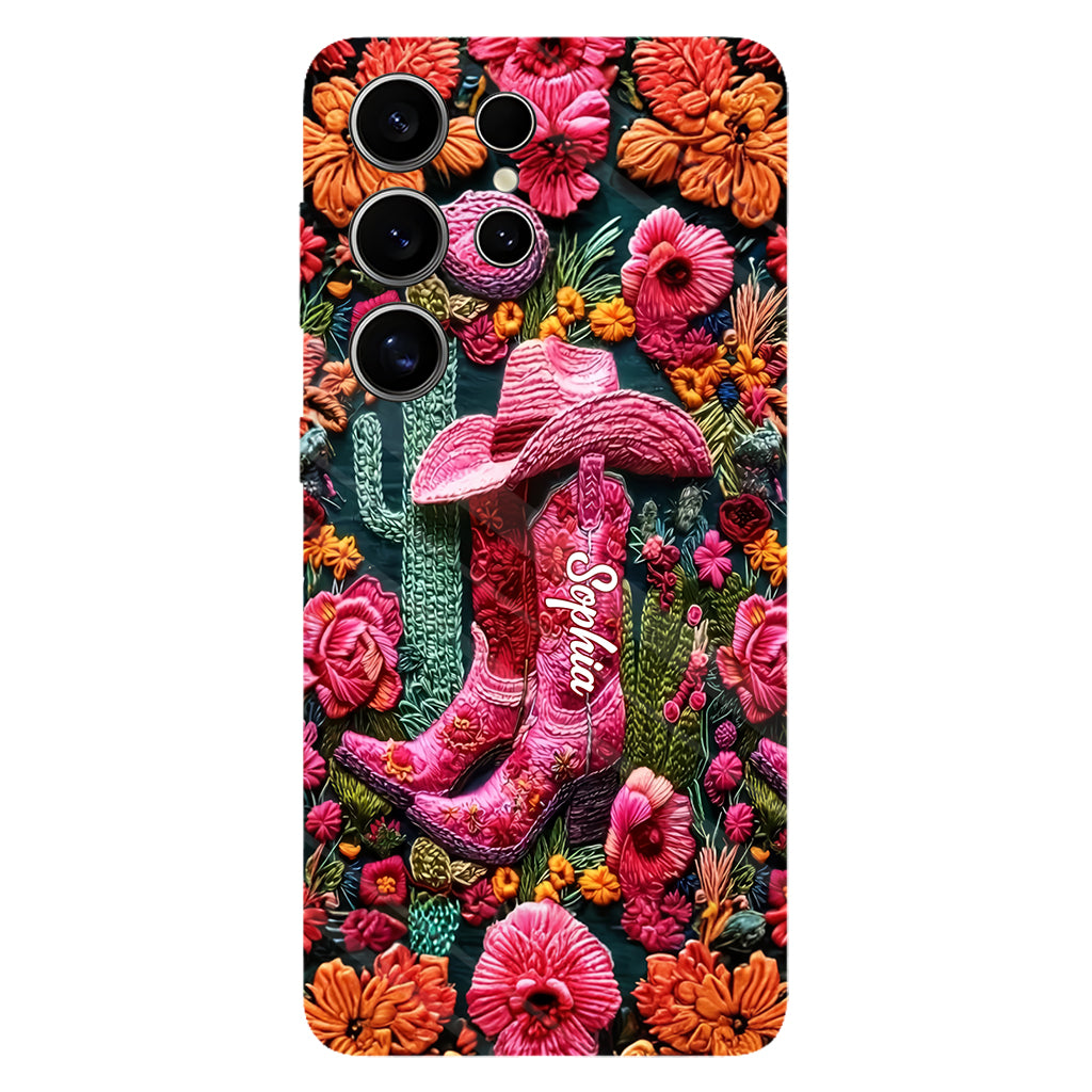 Pink Cowgirl - Personalized Country Girl Full Print Phone Case