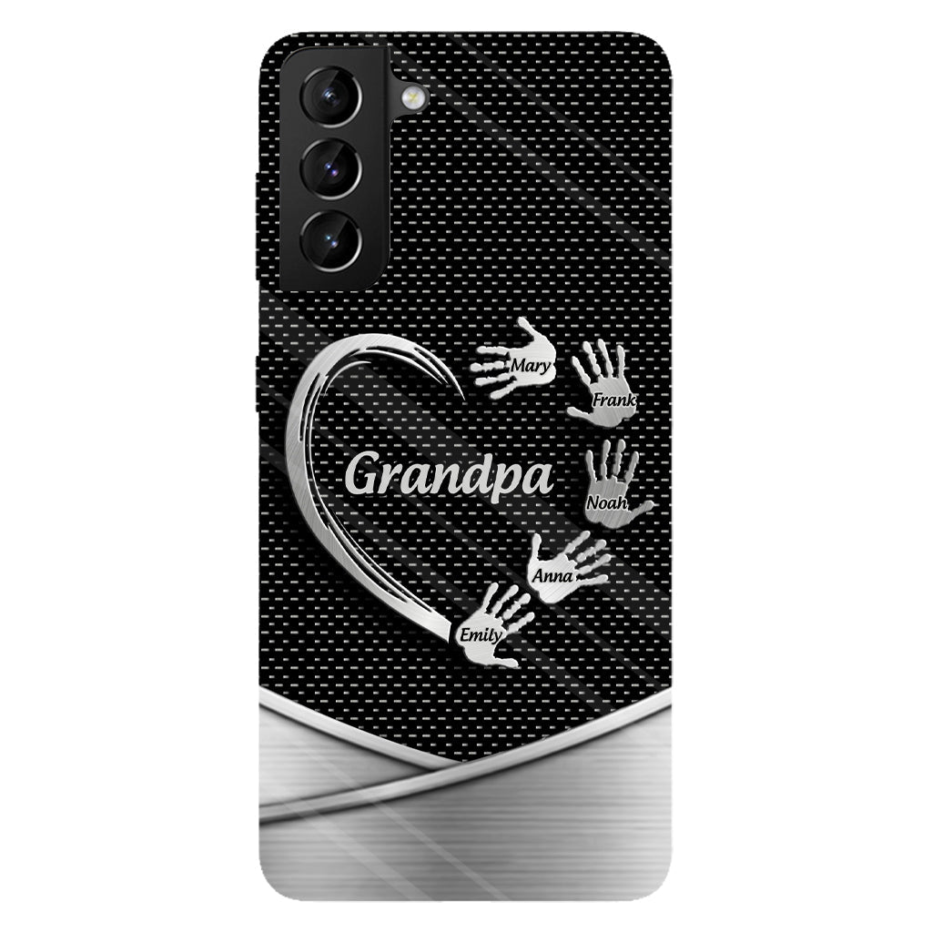 Grandpa Dad Kids Handprints - Personalized Father Full Print Phone Case