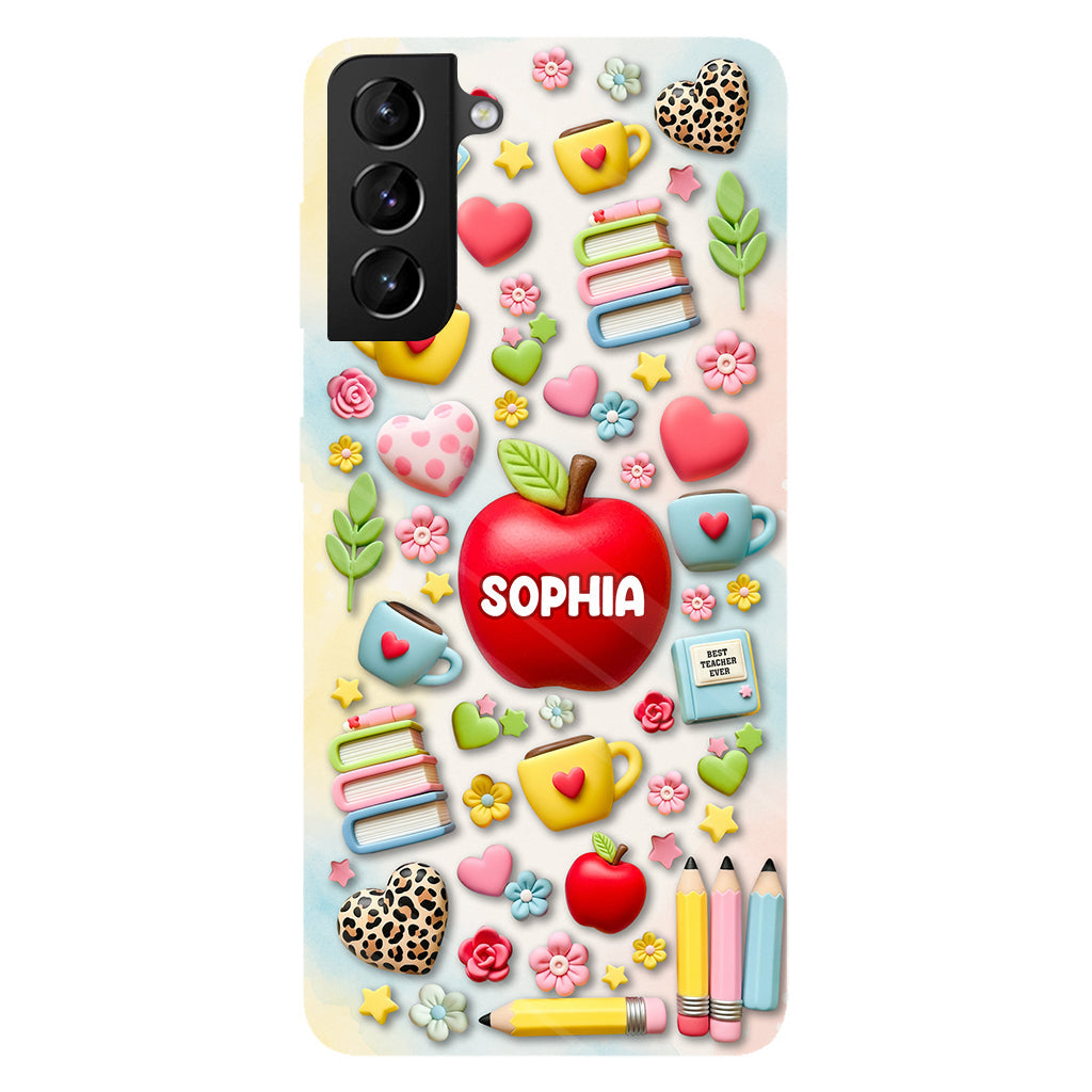 Best Teacher Ever - Personalized Teacher Full Print Phone Case & Phone Grip