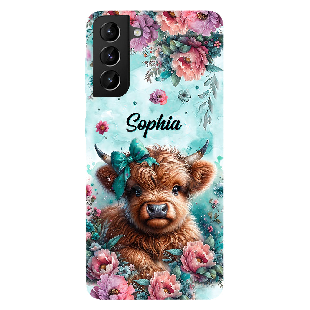 Baby Highland Cow - Personalized Highland Cow Full Print Phone Case