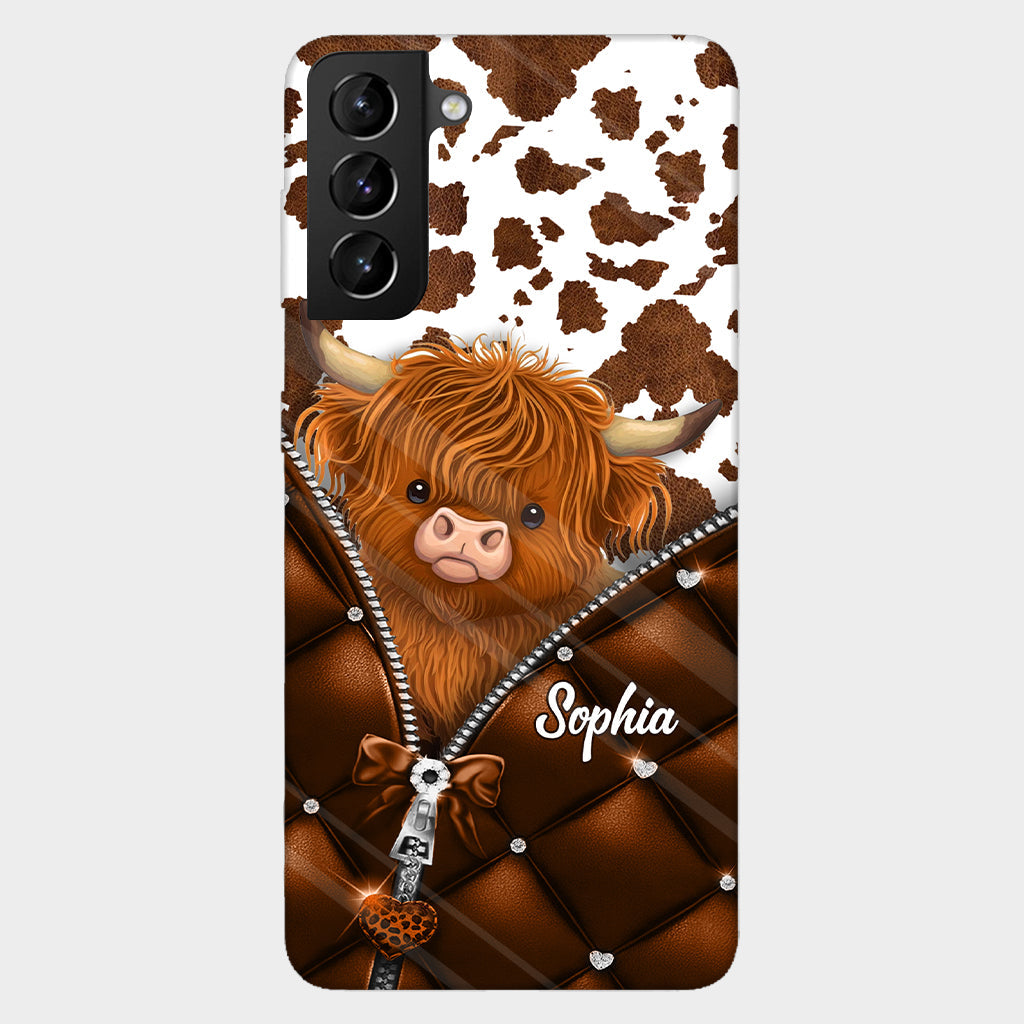 Cute Highland Cow - Personalized Highland Cow Full Print Phone Case